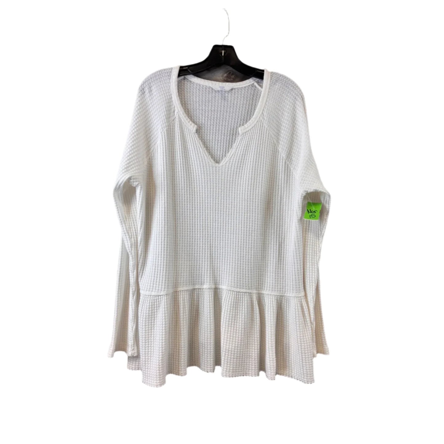 Top Long Sleeve By Time And Tru In White, Size: Xxl