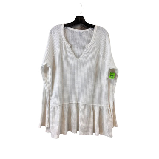 Top Long Sleeve By Time And Tru In White, Size: Xxl