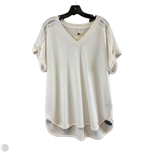 Top Short Sleeve Basic By Cupio In Ivory, Size: Xl