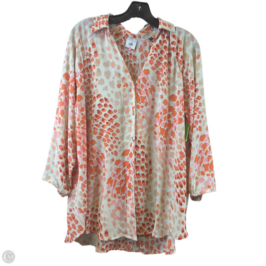 Top Long Sleeve By Cabi In Orange, Size: M