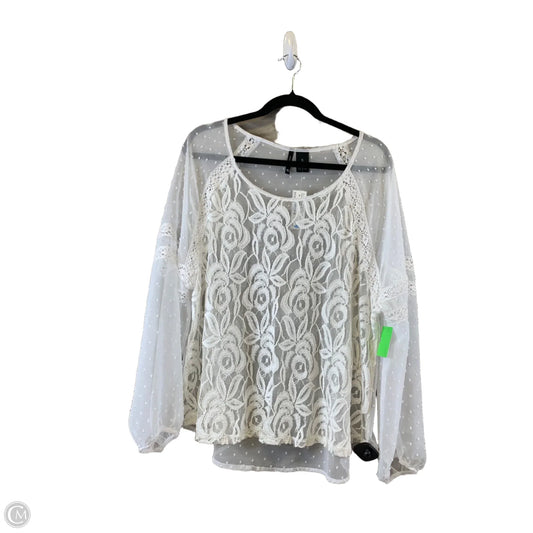 Top Long Sleeve By New Directions In White, Size: Xl