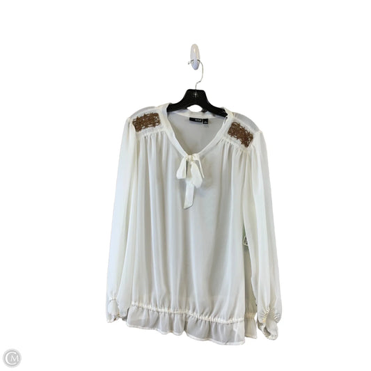Top Long Sleeve By Ana In White, Size: Xl
