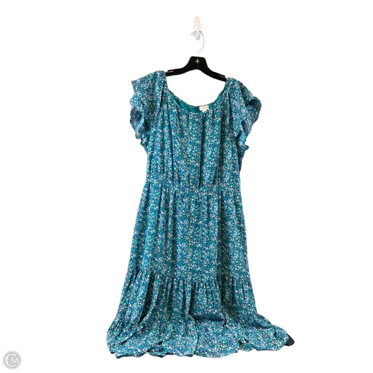 Dress Casual Midi By J. Crew In Blue & Purple, Size: Xl