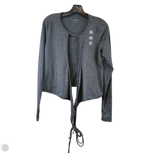 Athletic Top Long Sleeve Collar By Clothes Mentor In Grey, Size: L