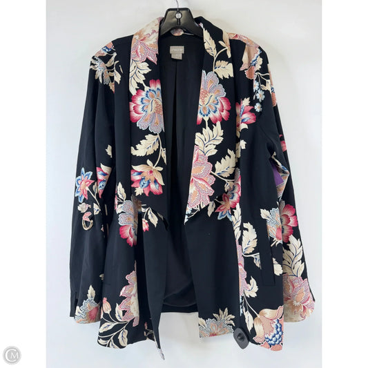 Blazer By Chicos In Black & Red, Size: L