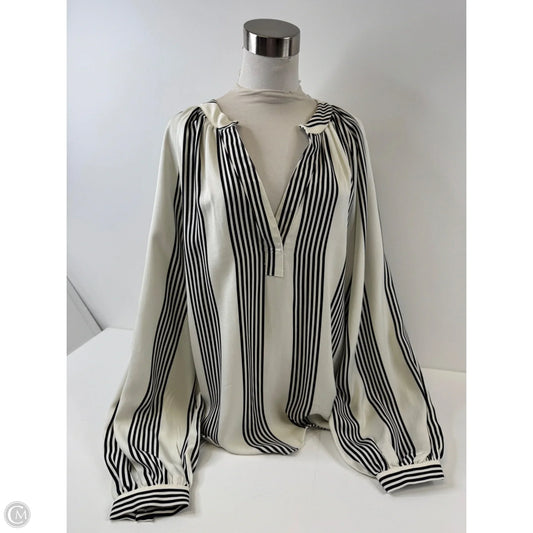 Top Long Sleeve By H&m In Black & White, Size: Xl