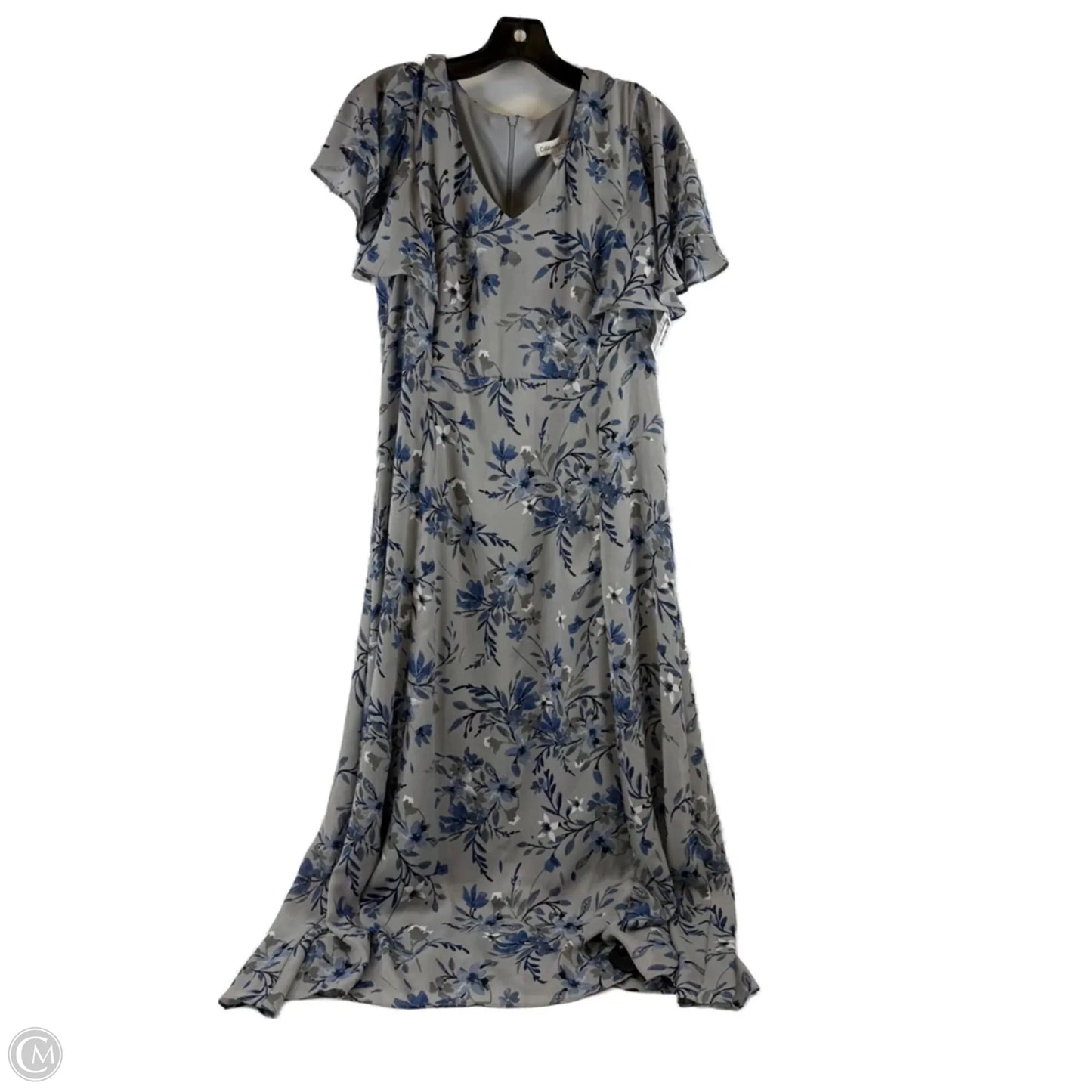 Dress Casual Maxi By Coldwater Creek In Blue & Grey, Size: Lp