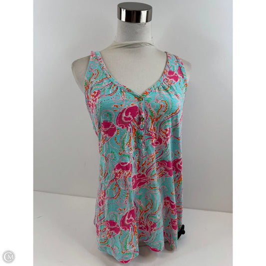 Tank Top Designer By Lilly Pulitzer In Blue & Pink, Size: M