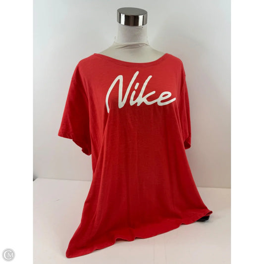 Athletic Top Short Sleeve By Nike Apparel In Orange, Size: 2x