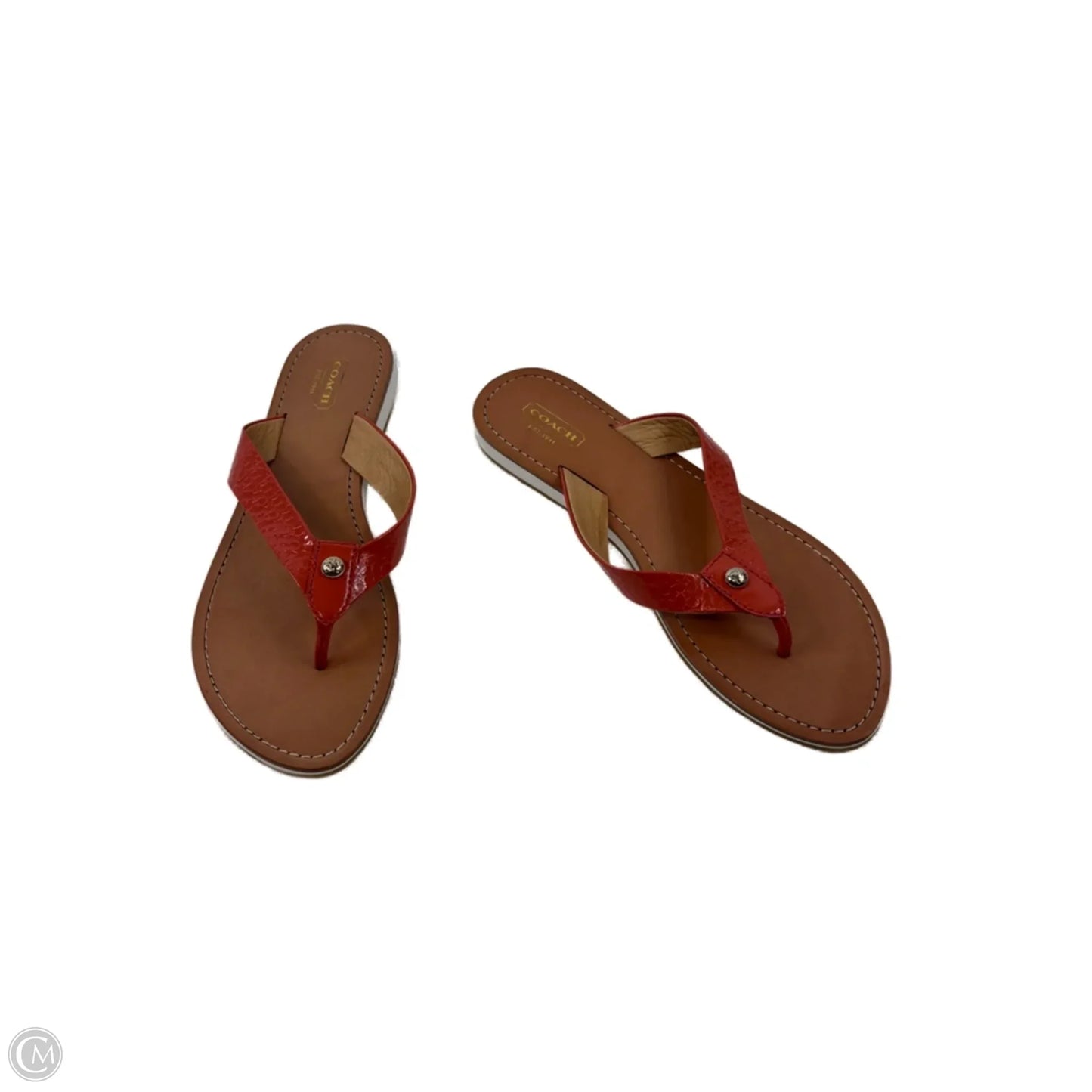 Sandals Designer By Coach In Orange, Size: 8.5