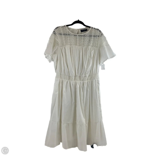 Dress Casual Midi By Lane Bryant In White, Size: Xl
