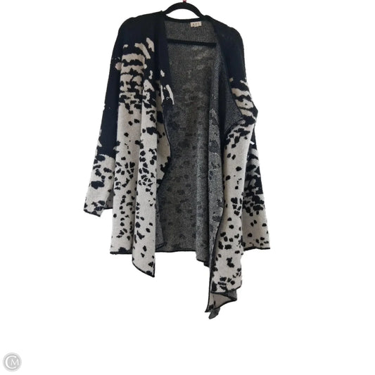 Sweater Cardigan By Pol In Black & White, Size: S