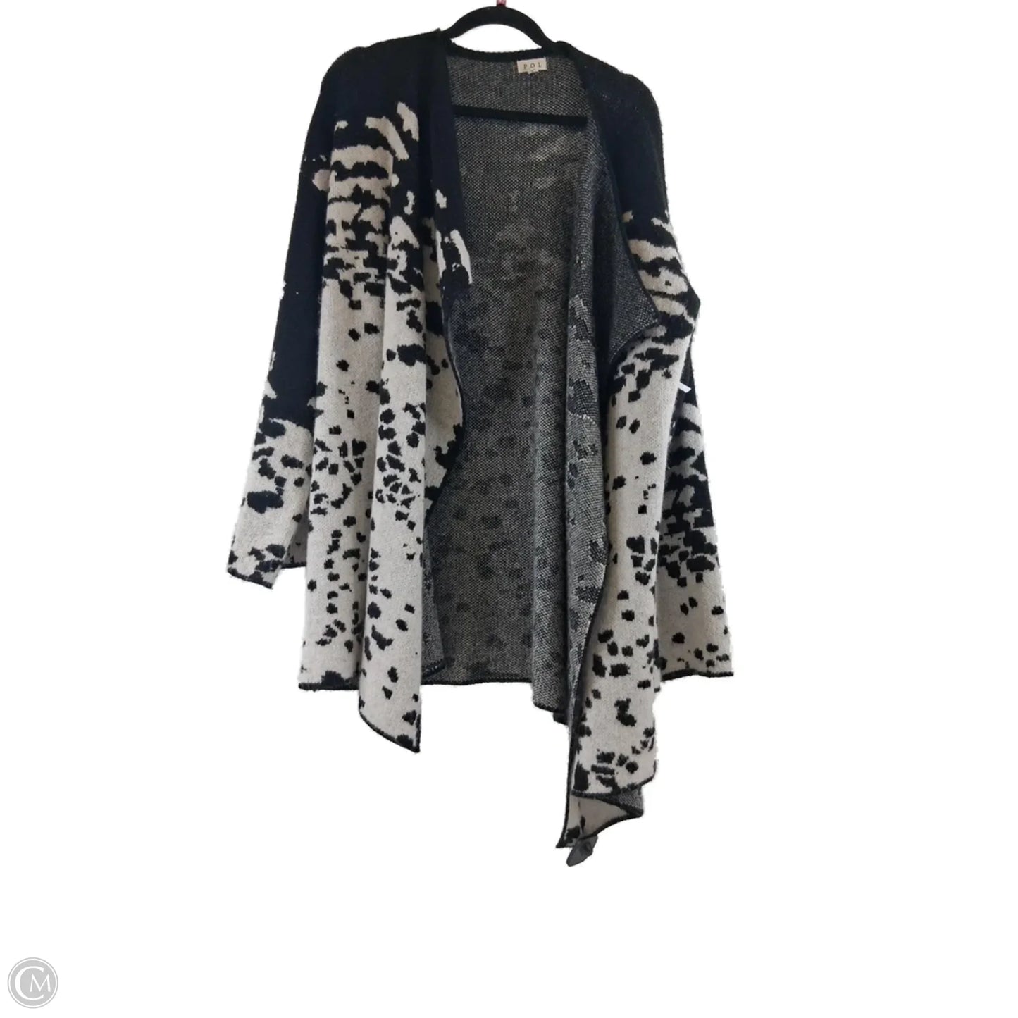 Sweater Cardigan By Pol In Black & White, Size: S
