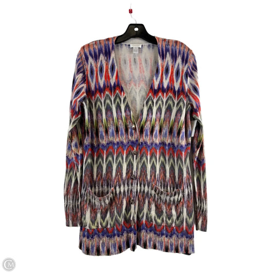 Cardigan By Chicos In Orange & Purple, Size: M