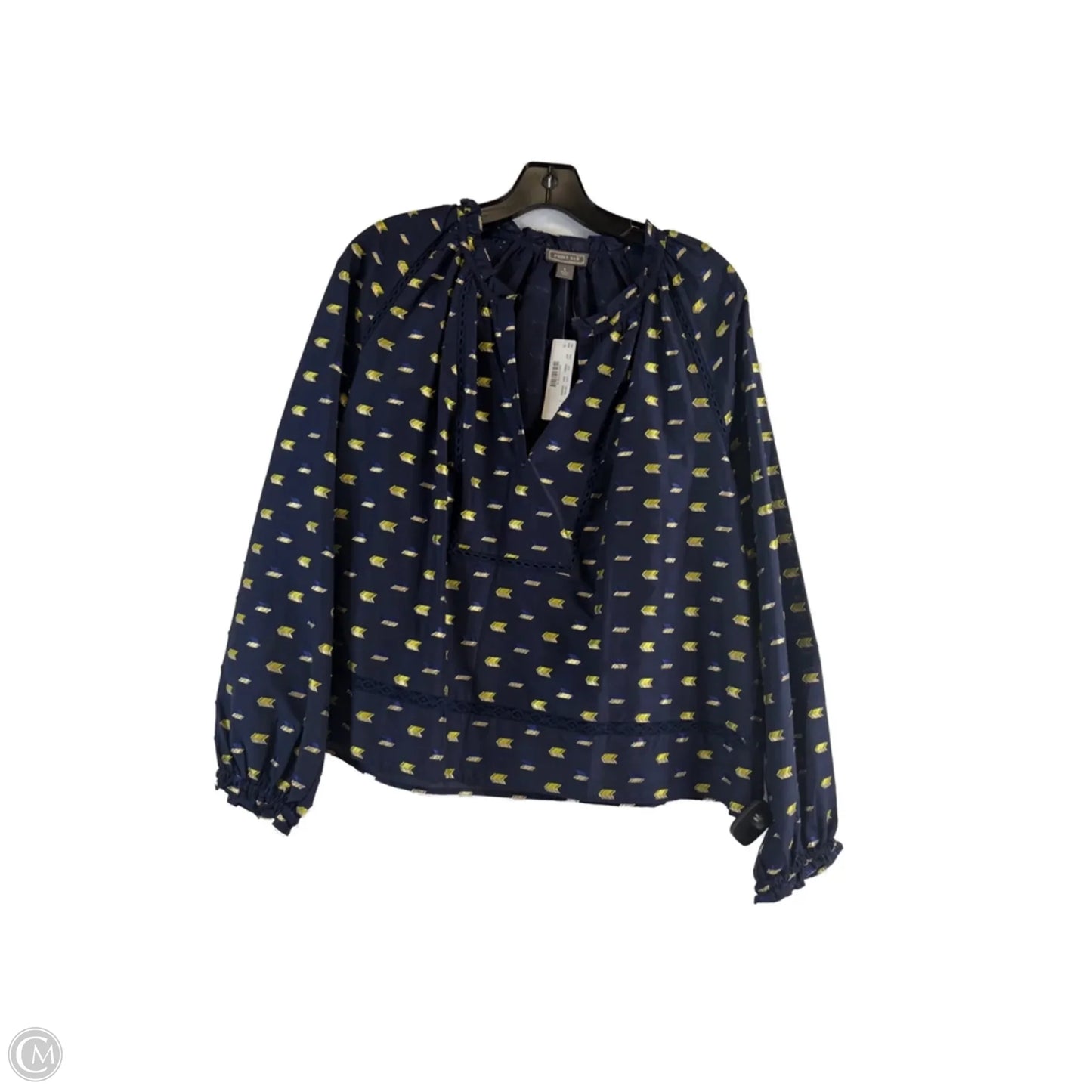 Top Long Sleeve By Point Sur In Blue & Yellow, Size: L