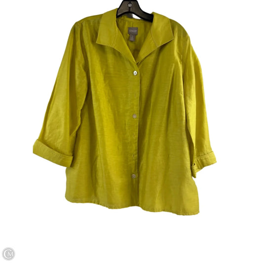 Top Long Sleeve By Chicos In Yellow, Size: L