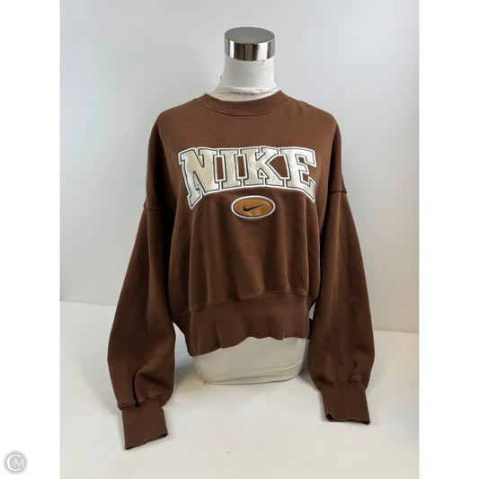 Sweatshirt Crewneck By Nike Apparel In Brown, Size: Xs