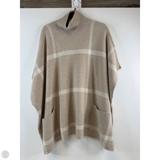 Poncho By Ann Taylor In Tan & White, Size: S
