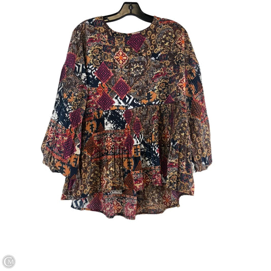 Top Long Sleeve By Cupio In Orange & Pink, Size: M