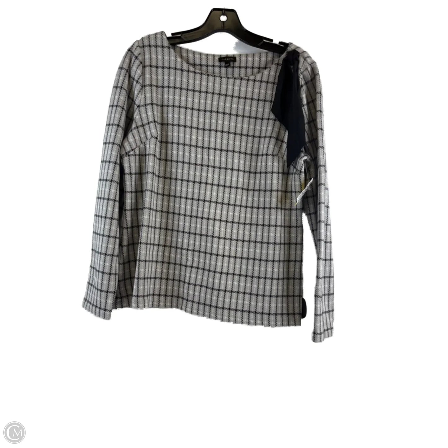 Top Long Sleeve By Talbots In Black & Grey, Size: M