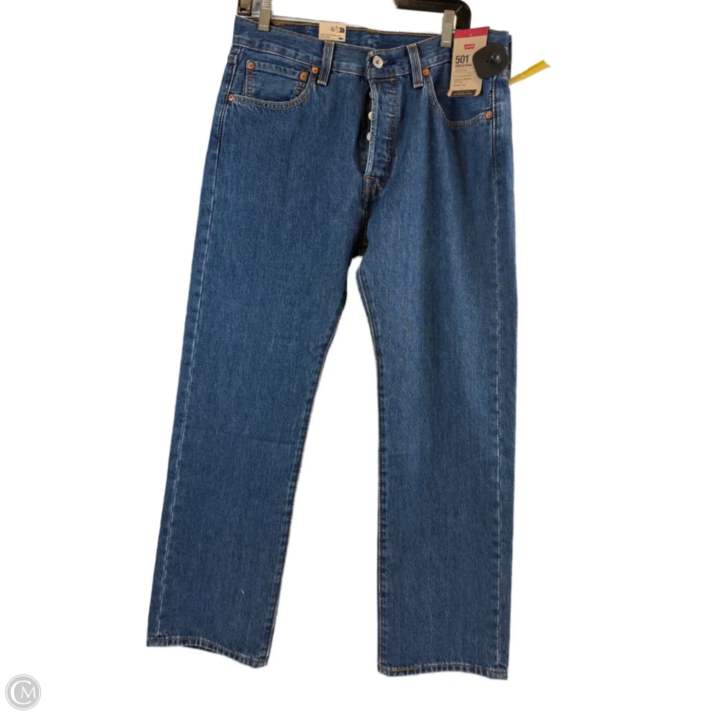 Jeans Straight By Levis In Blue Denim, Size: 12
