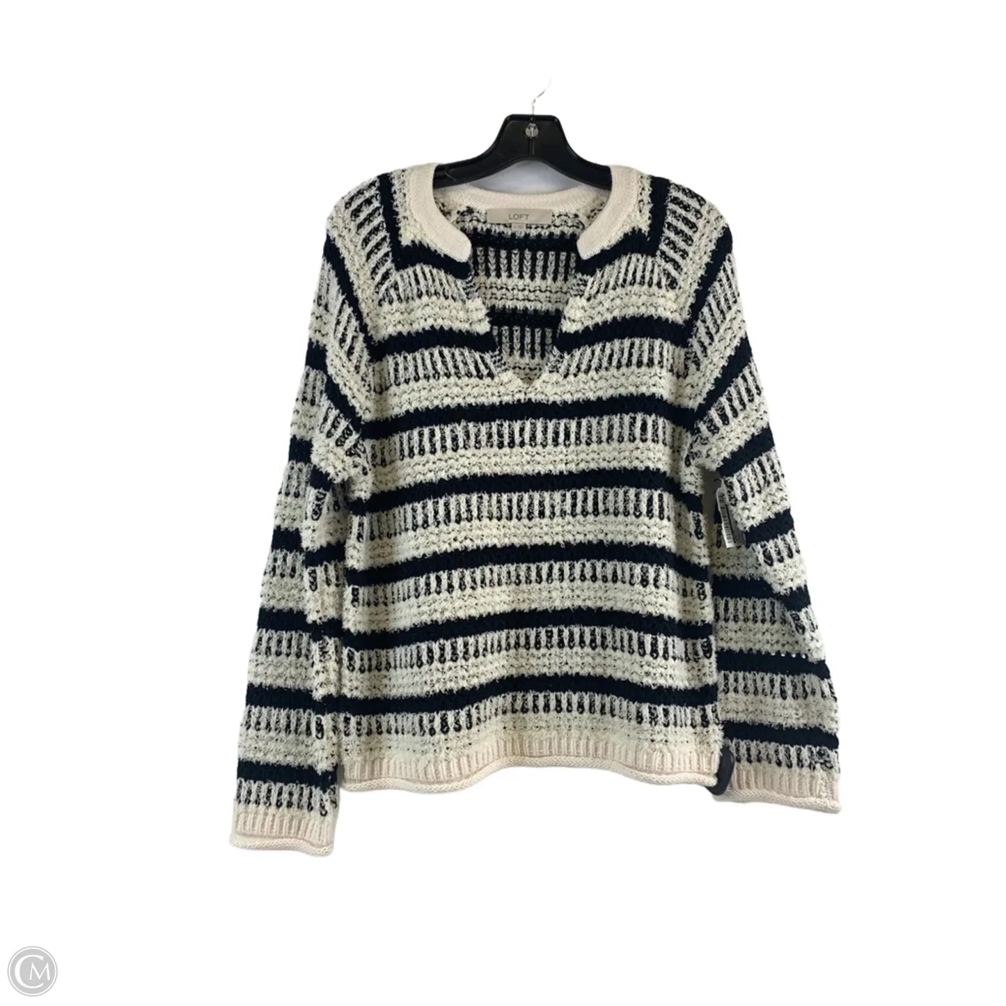 Sweater By Loft In Black & White, Size: S