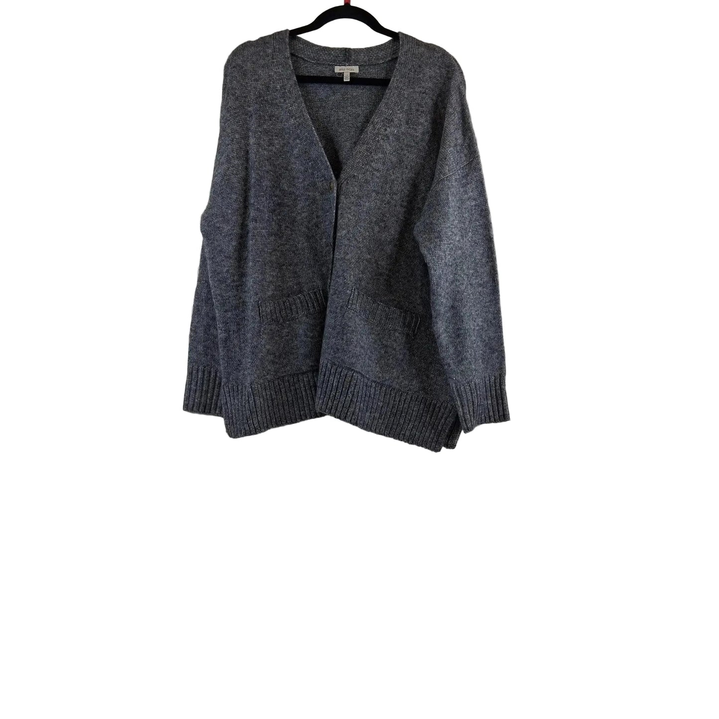 Sweater Cardigan By Ella Moss In Grey, Size: L