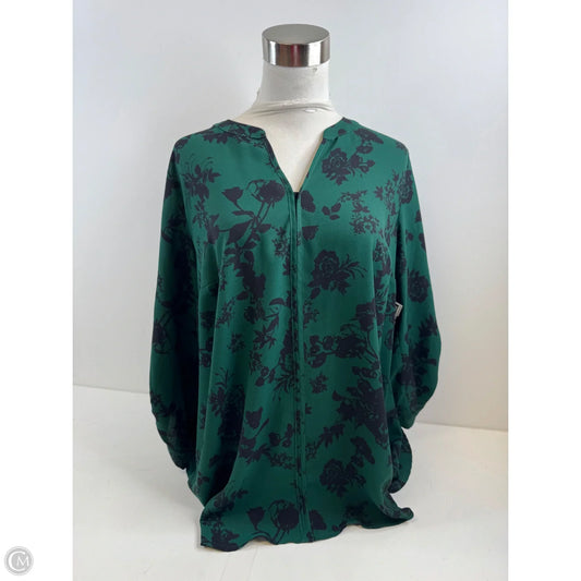 Top 3/4 Sleeve By 41 Hawthorn In Black & Green, Size: 1x