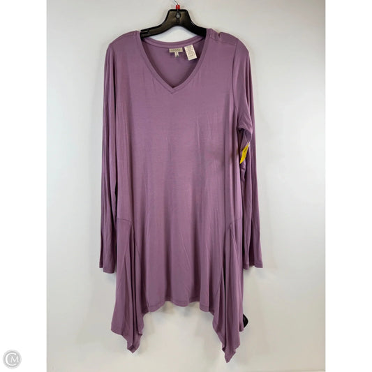 Top Long Sleeve By Logo In Purple, Size: M