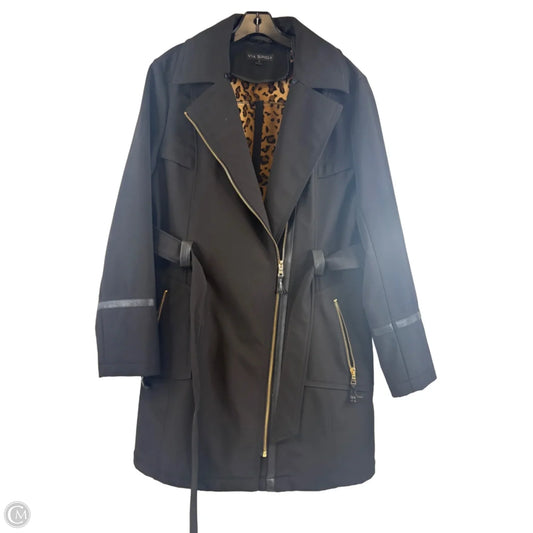 Coat Trench Coat By Via Spiga In Black, Size: L