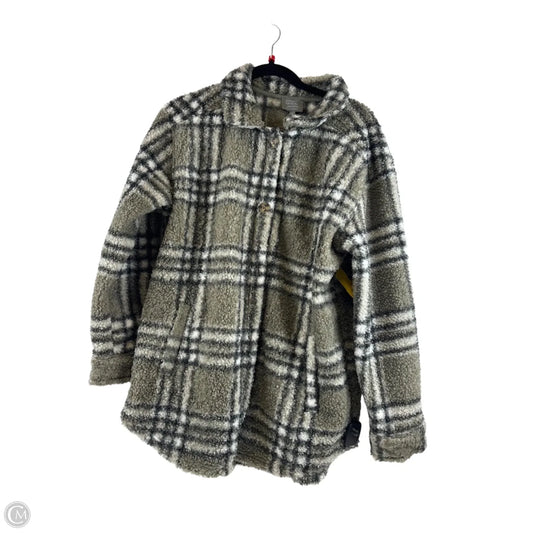 Jacket Shirt By Clothes Mentor In Green & Grey, Size: L