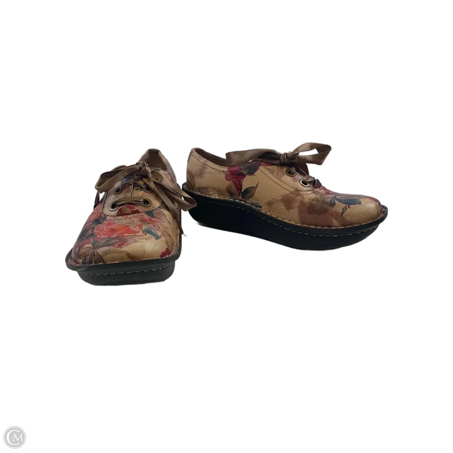 Shoes Flats By Alegria In Red & Tan, Size: 6