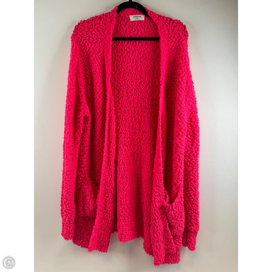 Sweater Cardigan By Zenana In Pink, Size: Xl