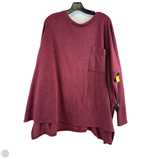 Top Long Sleeve By Zenana In Red, Size: 3x