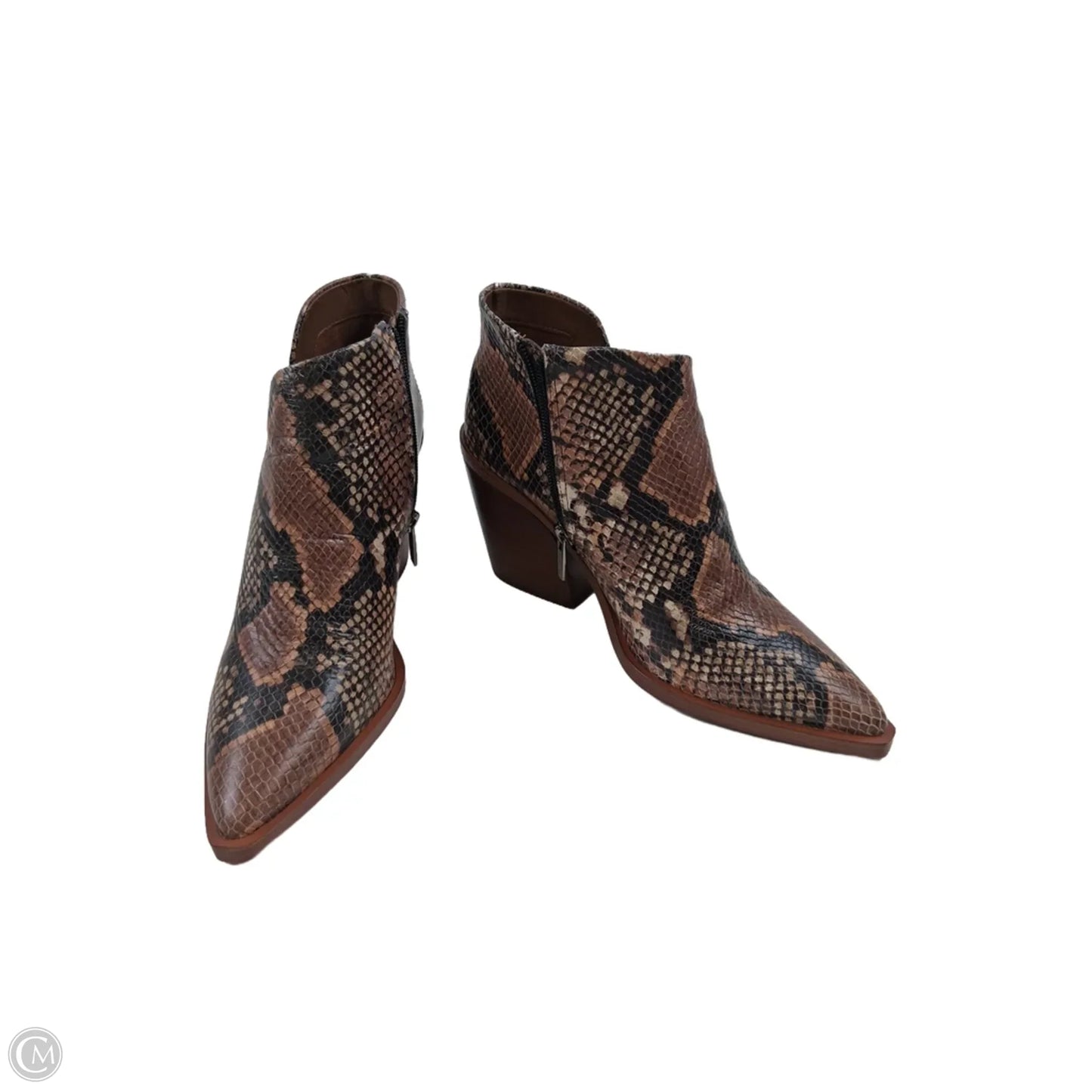 Boots Ankle Heels By Vince Camuto In Snakeskin Print, Size: 8