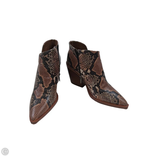 Boots Ankle Heels By Vince Camuto In Snakeskin Print, Size: 8