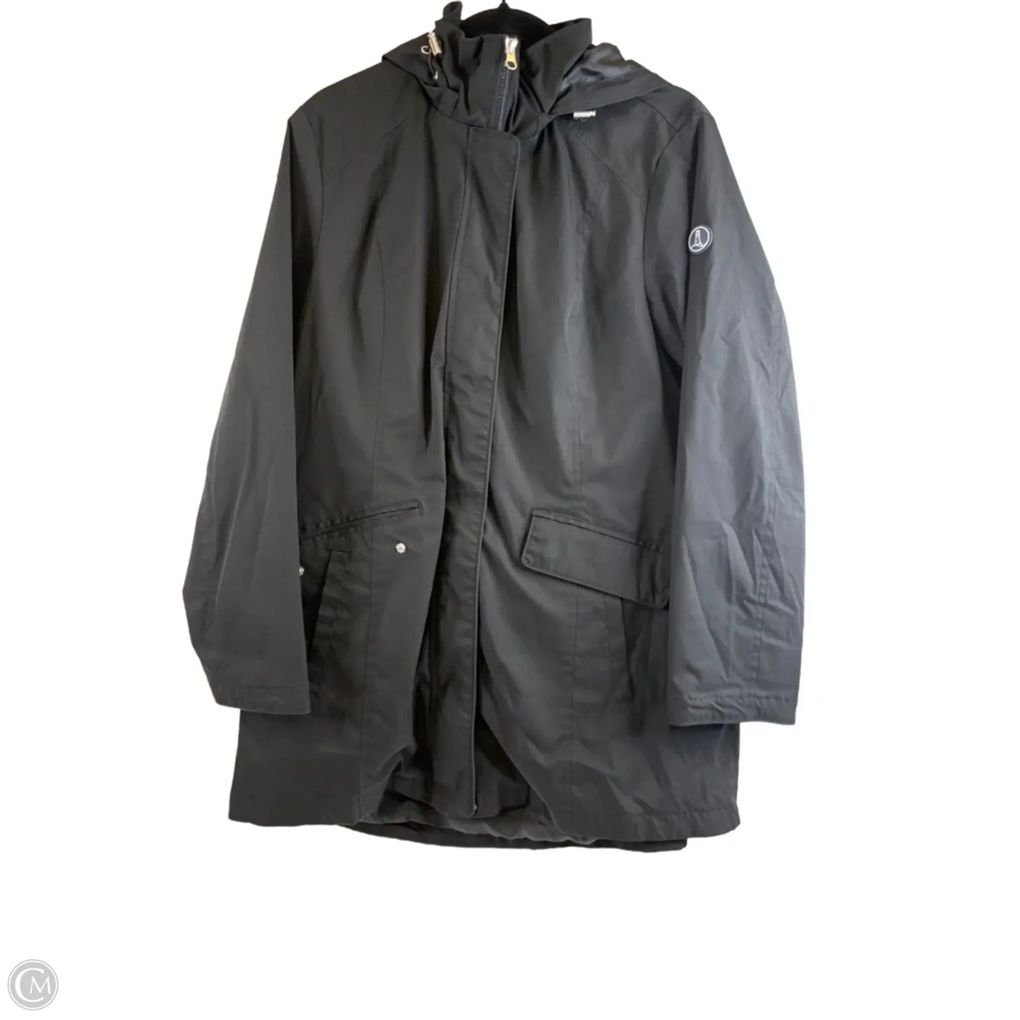 Coat Raincoat By Lands End In Black, Size: L
