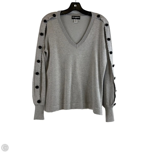 Top Long Sleeve Designer By Karl Lagerfeld In Silver, Size: M