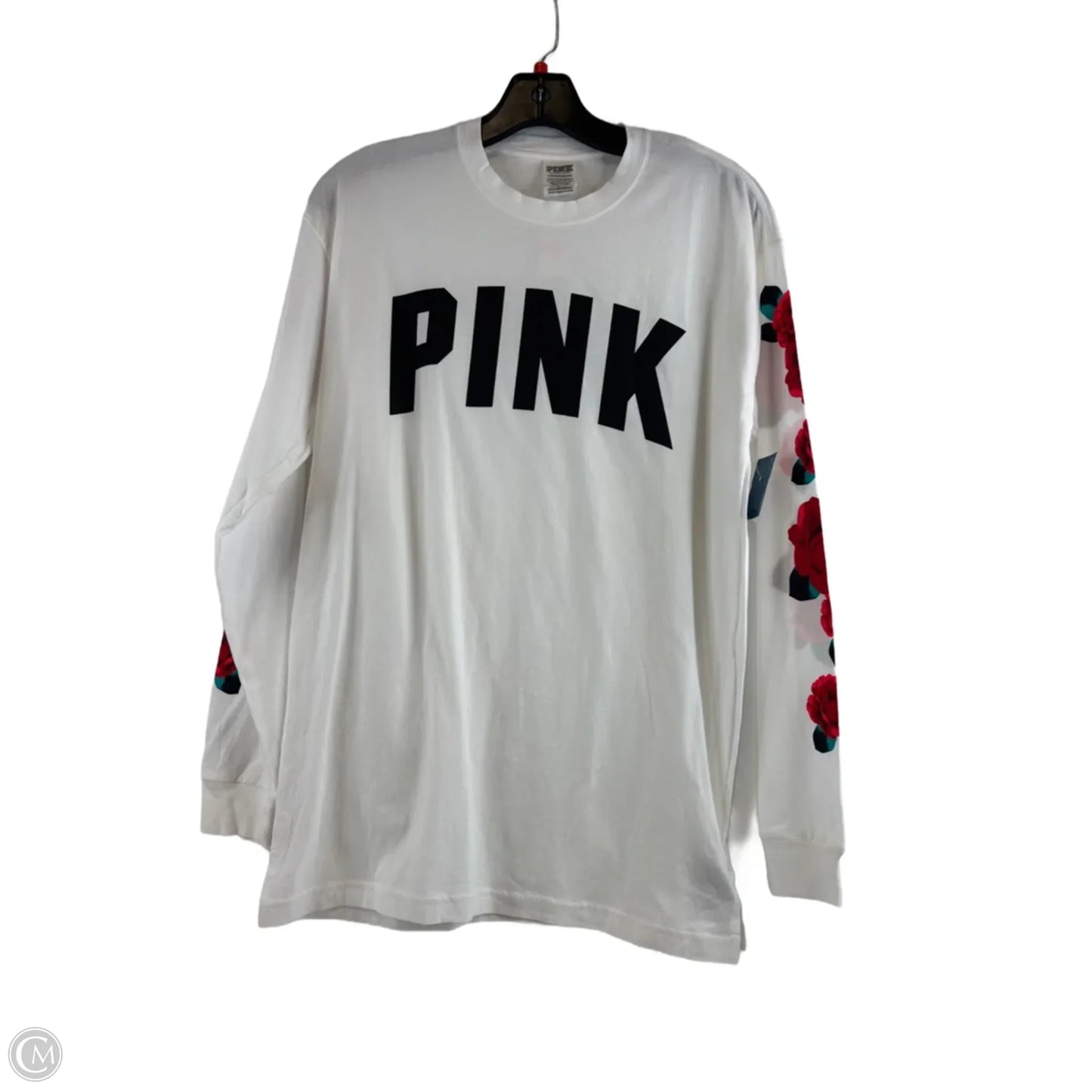 Athletic Top Long Sleeve Crewneck By Pink In Red & White, Size: Xs