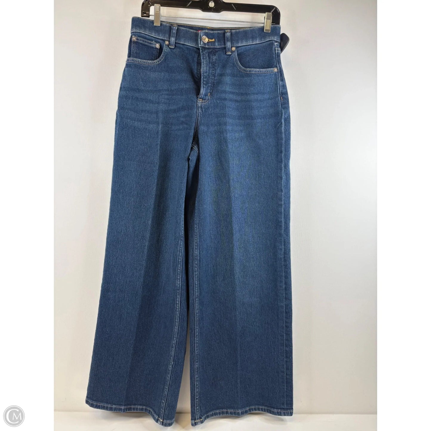 Jeans Wide Leg By Spanx In Blue Denim, Size: 8