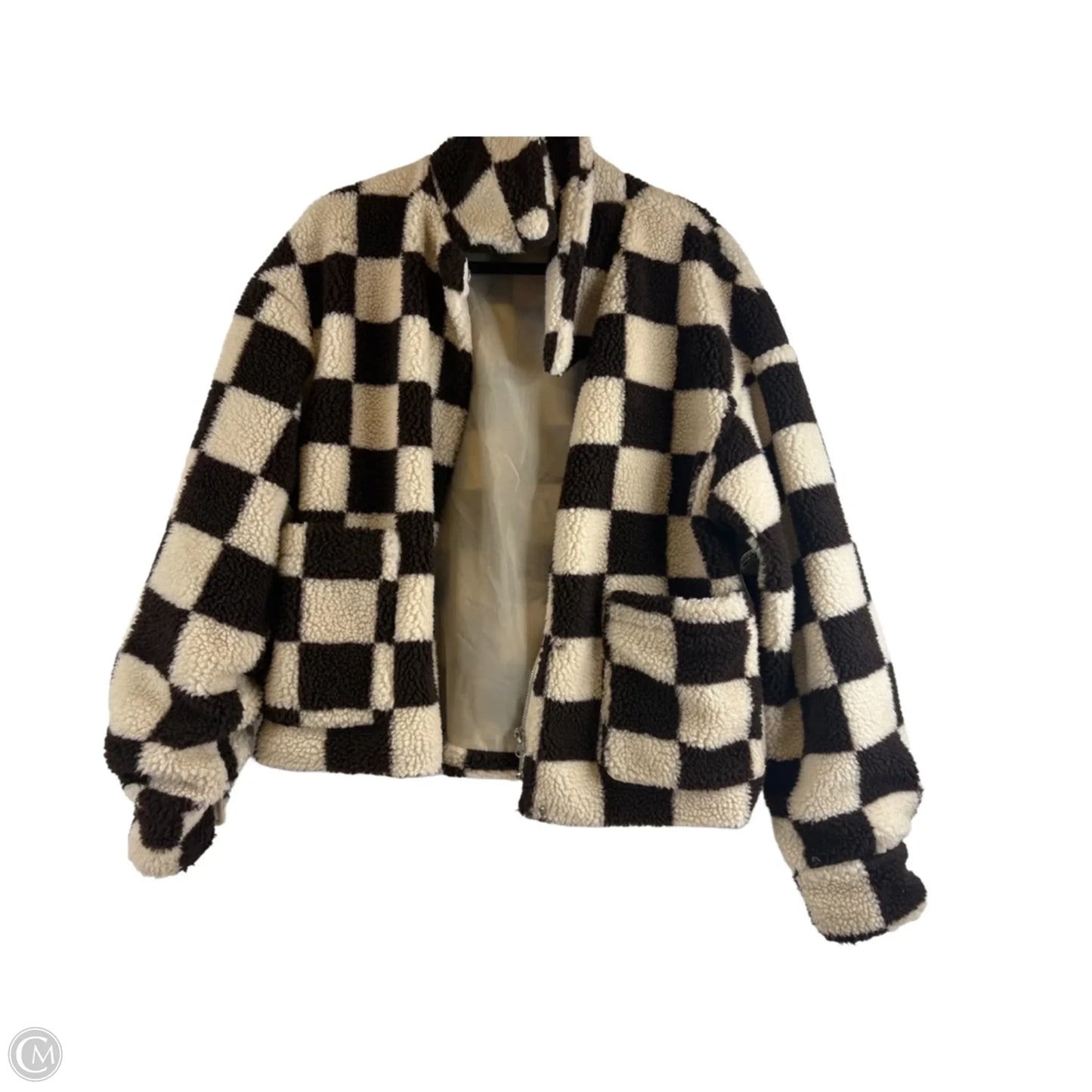 Jacket Faux Fur & Sherpa By Clothes Mentor In Brown & Cream, Size: Sp