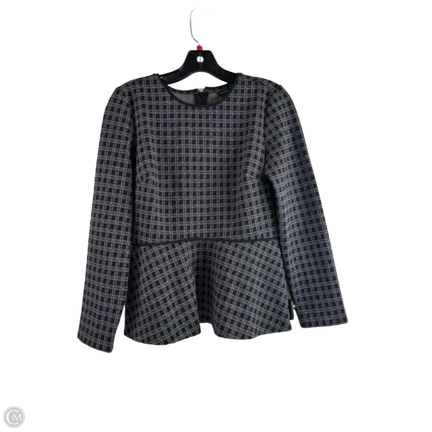 Top Long Sleeve By Ann Taylor In Black & Grey, Size: S