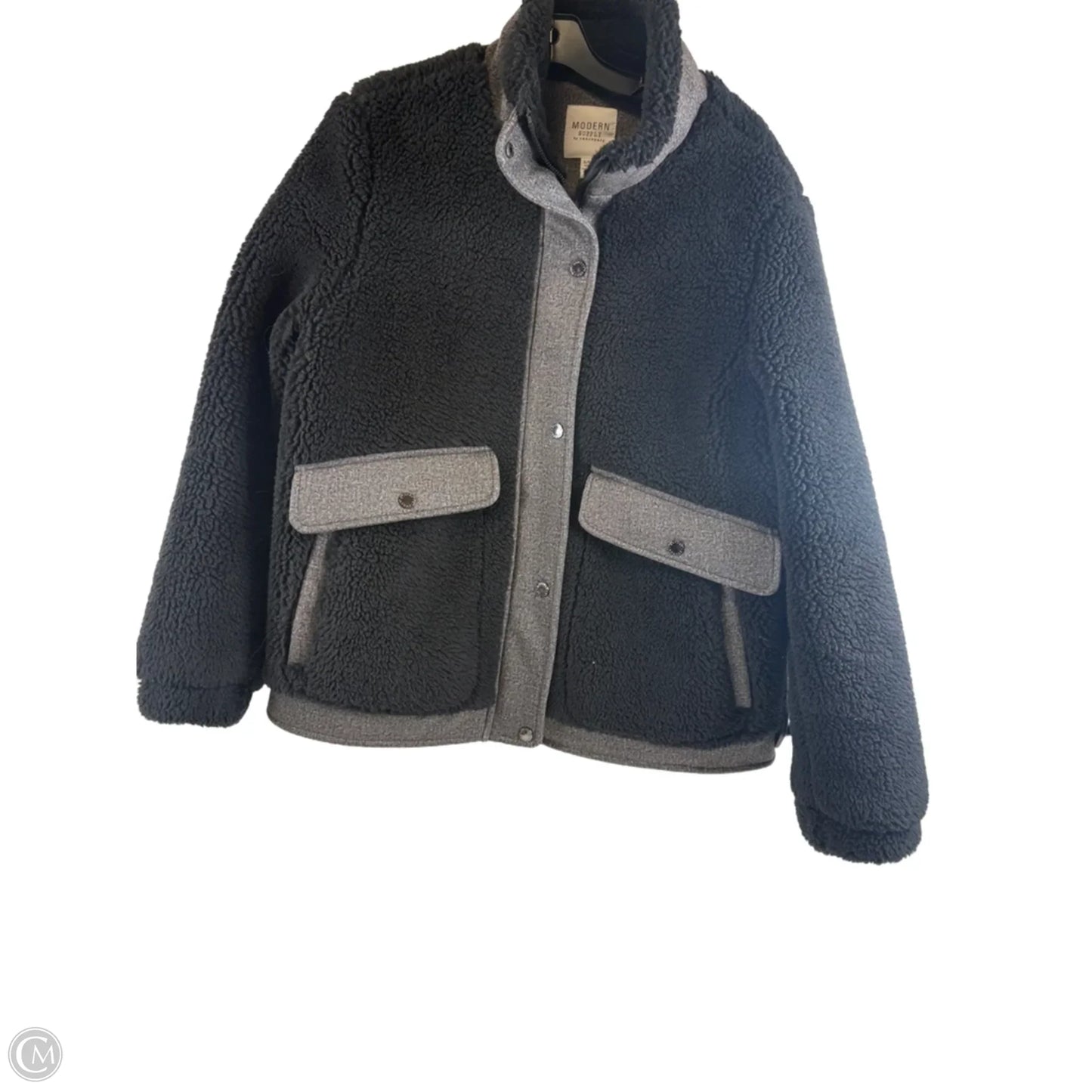 Jacket Faux Fur & Sherpa By Clothes Mentor In Black, Size: S