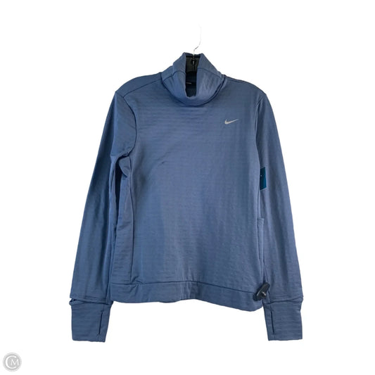 Athletic Top Long Sleeve Collar By Nike Apparel In Blue, Size: S
