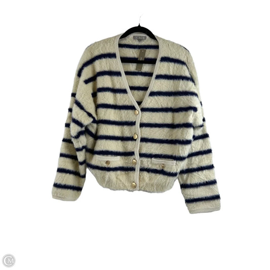 Sweater Cardigan By J. Crew In Purple & White, Size: M