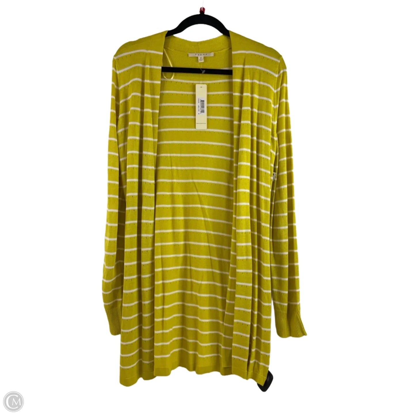 Cardigan By Cyrus In White & Yellow, Size: M