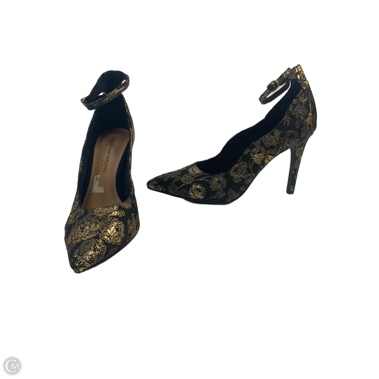 Shoes Heels Stiletto By Christian Siriano For Payless In Black & Gold, Size: 8.5