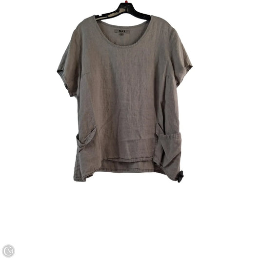 Top Short Sleeve By Flax In Beige, Size: 2x