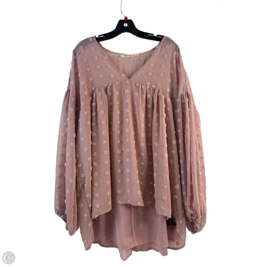 Top Long Sleeve By Clothes Mentor In Pink, Size: 1x