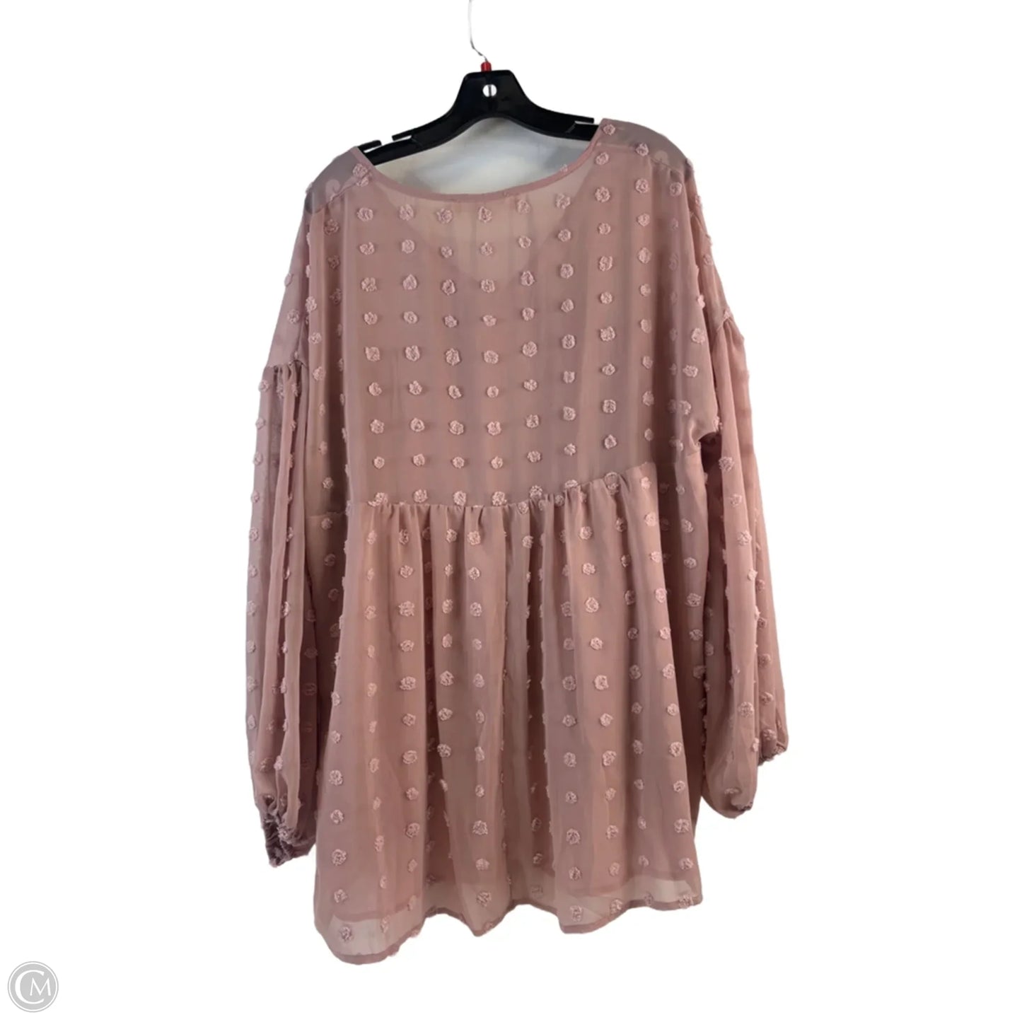 Top Long Sleeve By Clothes Mentor In Pink, Size: 1x
